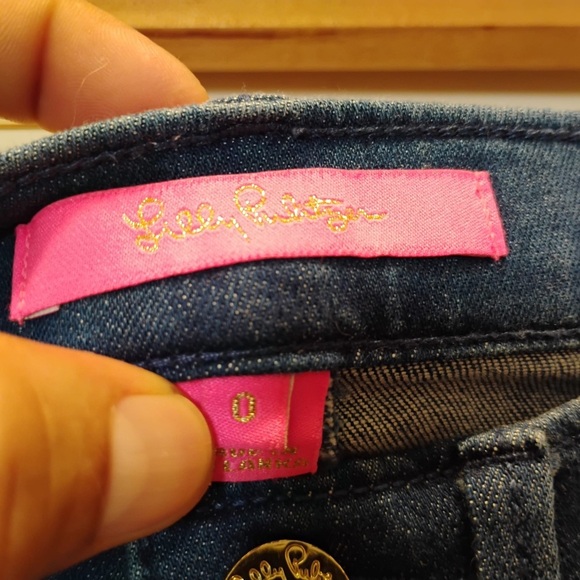 Lilly Pulitzer Women's Braided Side Unique Straight Jeans Fall Fashion Size 0 - Picture 3 of 7